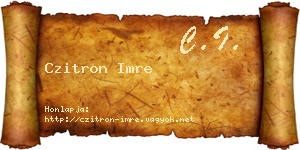 Czitron Imre névjegykártya